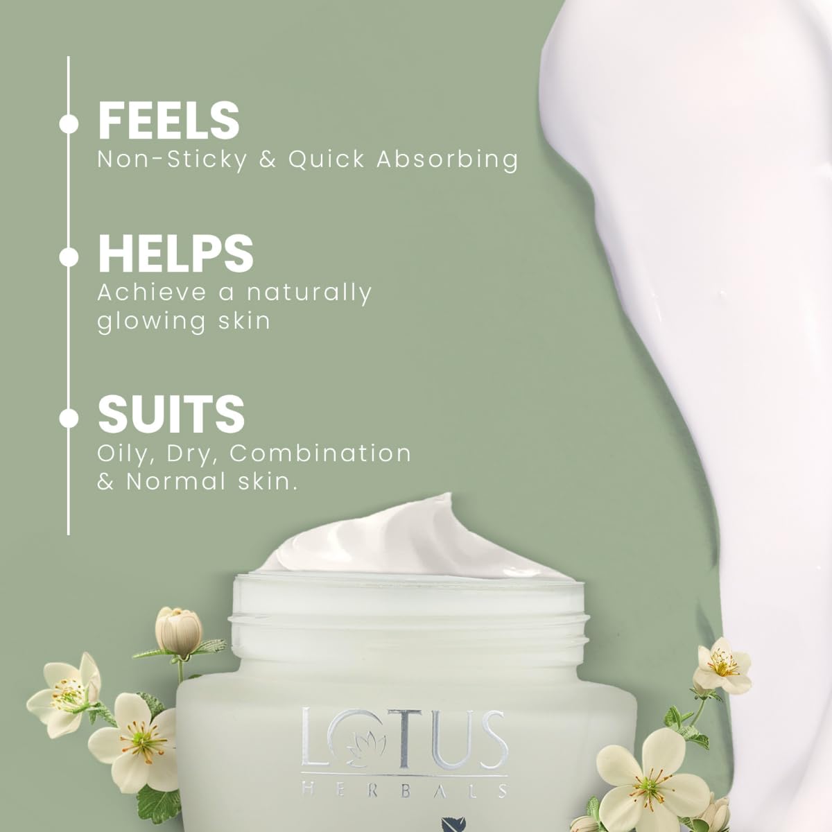 Lotus Herbals WhiteGlow Skin Whitening And Brightening Gel, Face Cream with SPF-25, for all skin types, 40g - Image 4