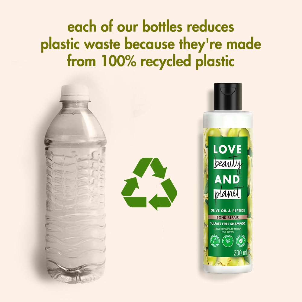 Love Beauty & Planet Lbp Olive Oil & Peptide Bond Repair Shampoo|No Sulfates,No Paraben, 200Ml,1 Count - Image 7