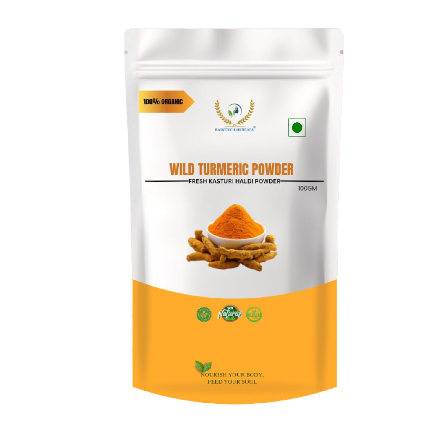 RAINTECH HERBALS Wild Turmeric Powder (Kasthuri Manjal) for Glowing Skin u2013 50g |Curcuma Aromatica | Natural Face Pack for Tan Removal, Pimples & Pigmentation - Image 7