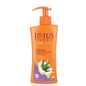 Lotus Herbals Safe Sun Anti Tan Body Lotion SPF 25 PA+++| with Aloe extracts| Suitable for all skin types| Moisturising, broad spectrum protection| 250ml