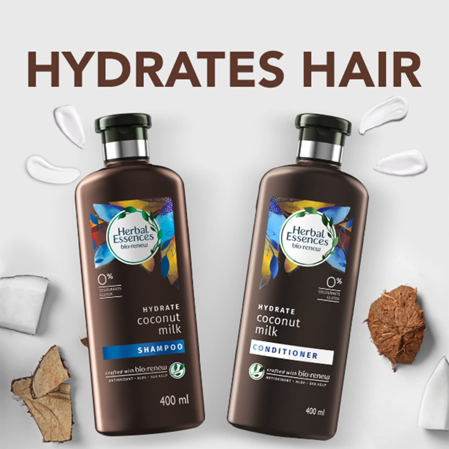 Herbal Essences bio:renew Coconut Milk SHAMPOO, 400ml, No Parabens No Colourants - Image 6