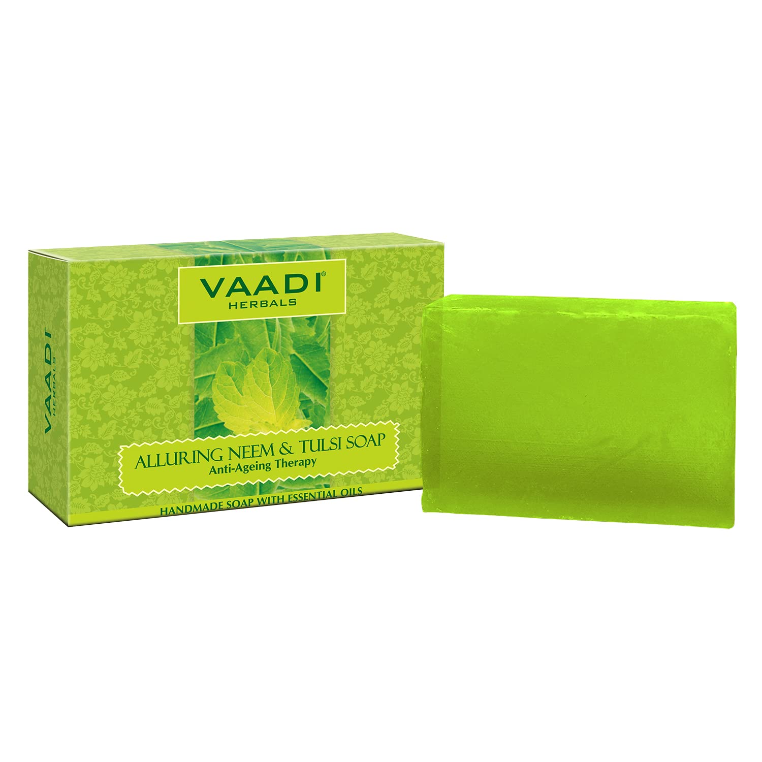 Vaadi Herbals Alluring Neem Tulsi Soap with Vitamin E and Tea Tree Oil, 75gms x 3 - Image 6