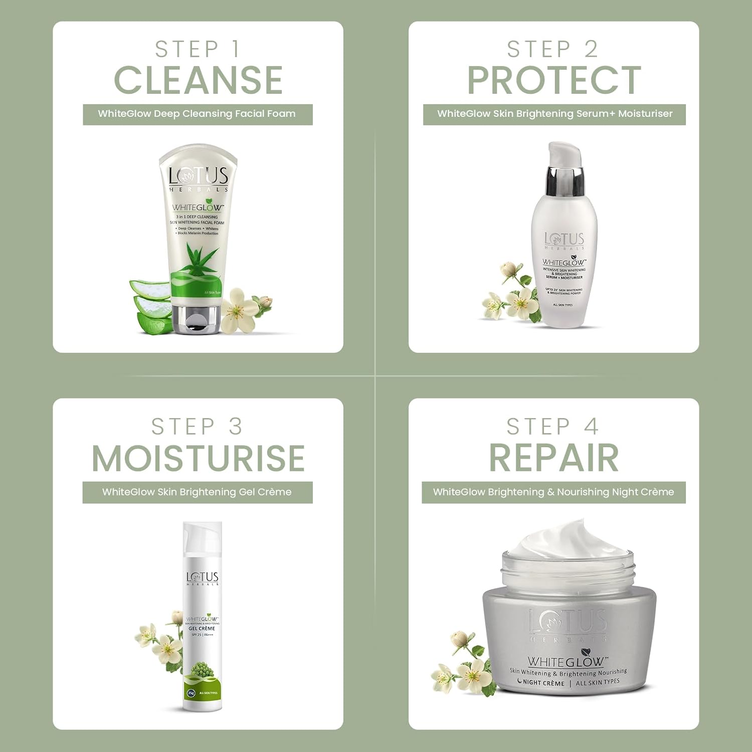 Lotus Herbals WhiteGlow Skin Whitening And Brightening Gel, Face Cream with SPF-25, for all skin types, 40g - Image 25