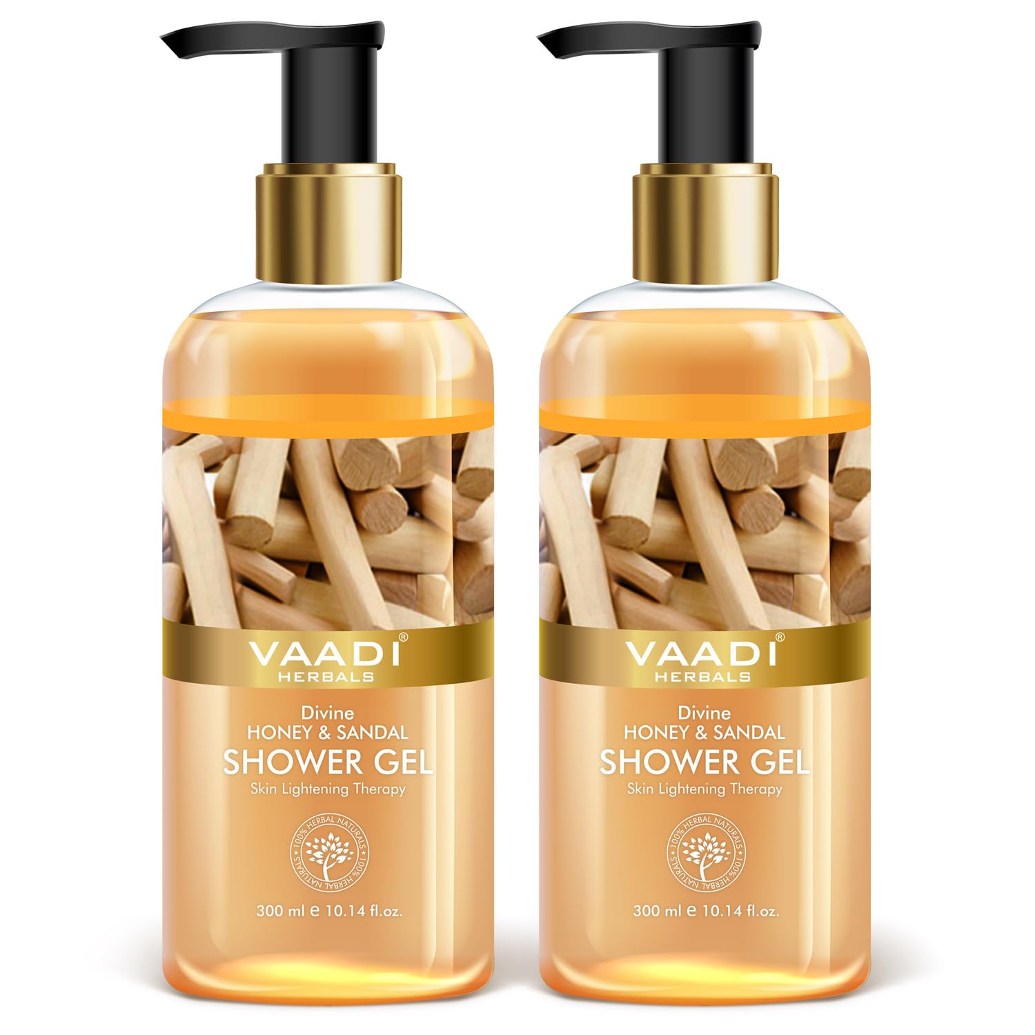 Vaadi Herbals Divine Shower Gel, Honey and Sandal, 300g (Pack of 2)