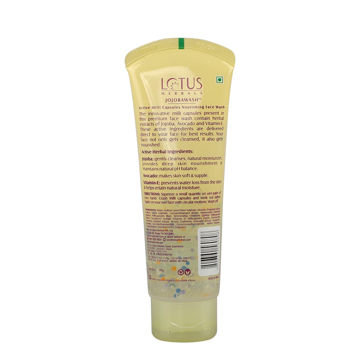 Lotus Herbals Jojoba Face Wash, Active Milli Capsules, 120g - Image 2