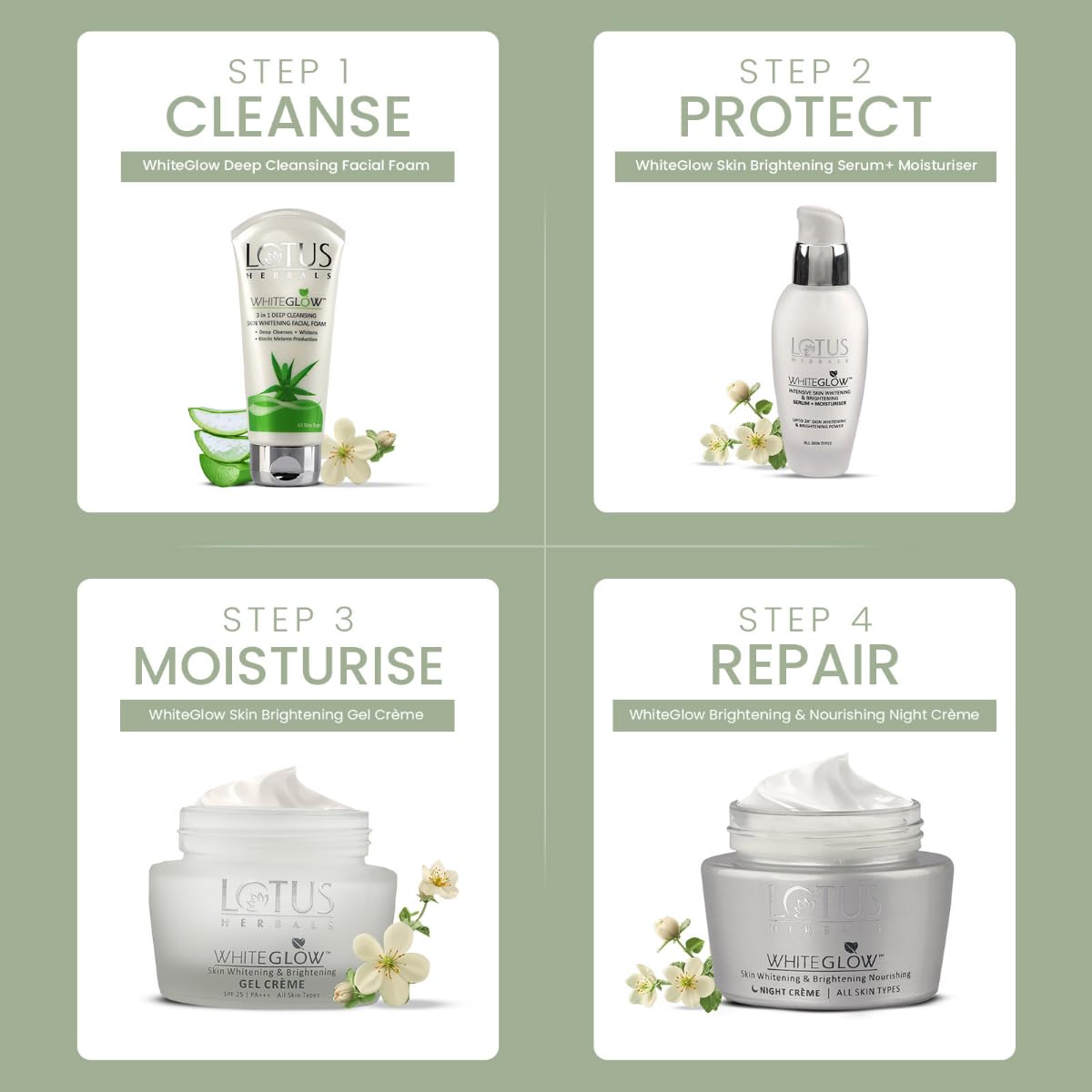 Lotus Herbals WhiteGlow Skin Whitening And Brightening Gel, Face Cream with SPF-25, for all skin types, 40g - Image 6