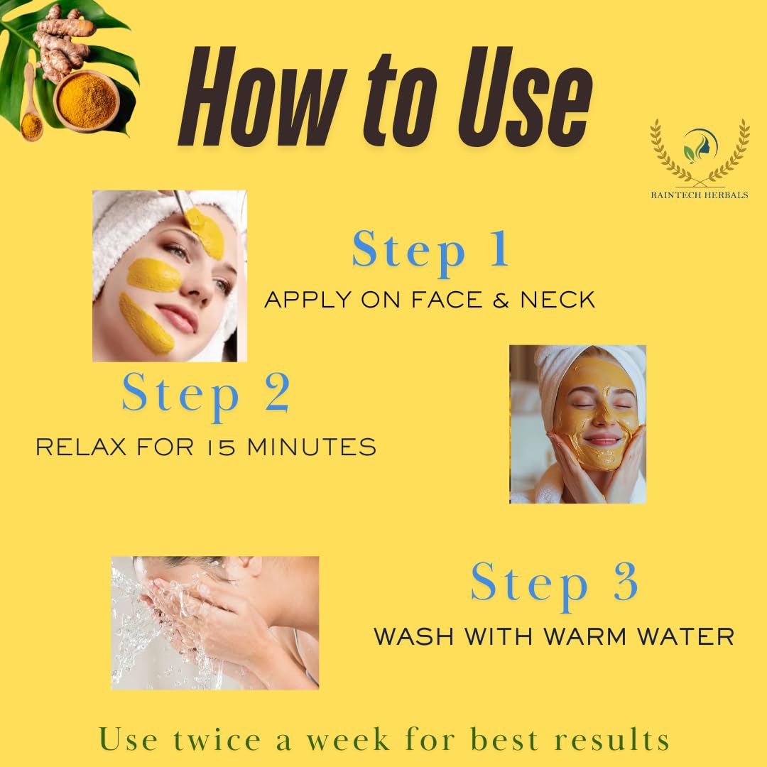 RAINTECH HERBALS Wild Turmeric Powder (Kasthuri Manjal) for Glowing Skin u2013 50g |Curcuma Aromatica | Natural Face Pack for Tan Removal, Pimples & Pigmentation - Image 12