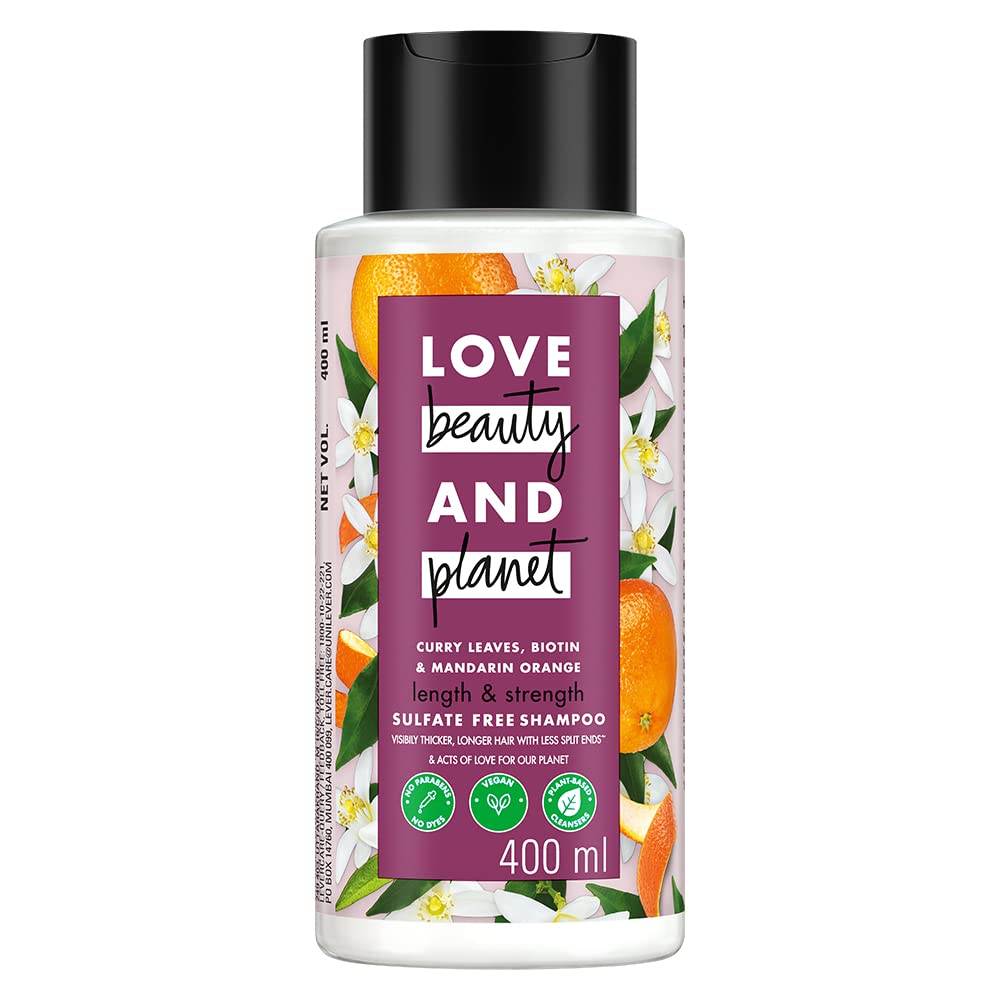 Love Beauty & Planet Curry Leaves|| Biotin & Mandarin Paraben & Sulfate Free Shampoo for long & strong hair|| 400ml