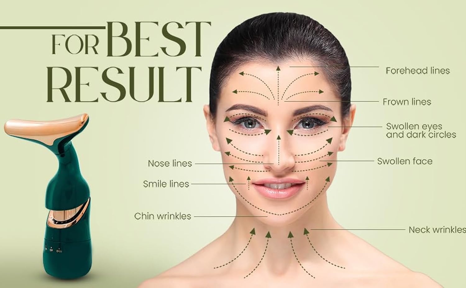 Whixant Face Beauty Device, 3 in 1 Anti Wrinkles Face Neck Eyes Skincare Instrument, Face Sculpting Tool Multifunctional Neck Face Beauty Device, Vibration Facial Beauty Device for Skin Care - Image 5