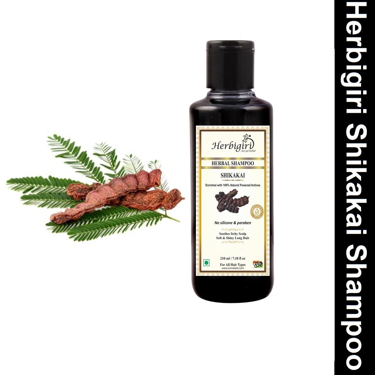 Herbigiri Herbal Pure & Natural Shikakai shampoo l For Damage Repair (Pack Of 3) (630Ml) - Image 2