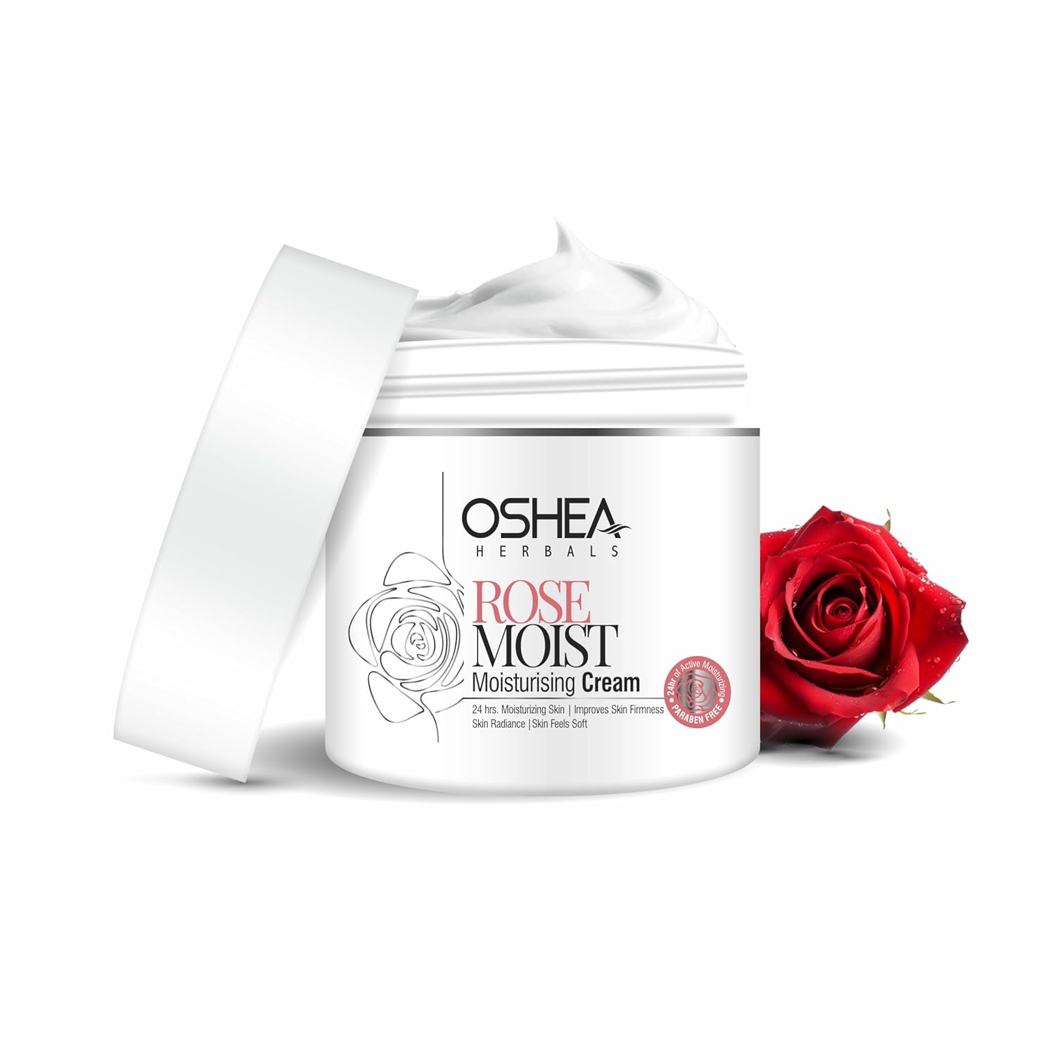 Oshea Herbals Rosemoist Face Moisturising Cream for All Skin Types | Improves Skin Firmness & Radiance with 24 Hrs Moisturising | Enriched with Almond Oil & Rose Extract | Paraben Free 100g(Pack of 2) - Image 7