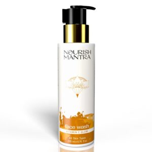 Nourish Mantra Vitamin C Glow Face Wash | Gently Cleanses & Illuminates the Skin | Infused With Vitamin C, Aloe Vera, & Vitamin E | Suits All Skin Types | For Men & Women | 200 ml