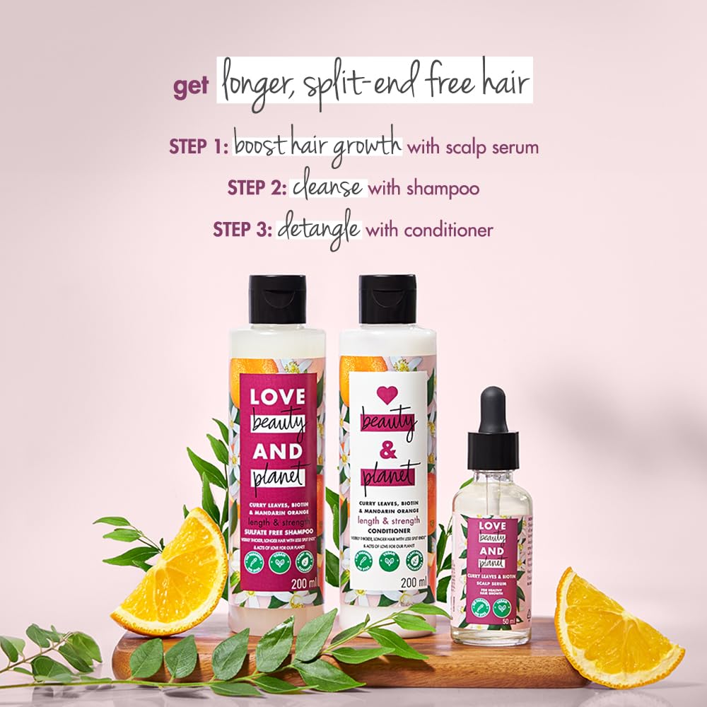 Love Beauty & Planet Curry Leaves|| Biotin & Mandarin Paraben & Sulfate Free Shampoo for long & strong hair|| 400ml - Image 8