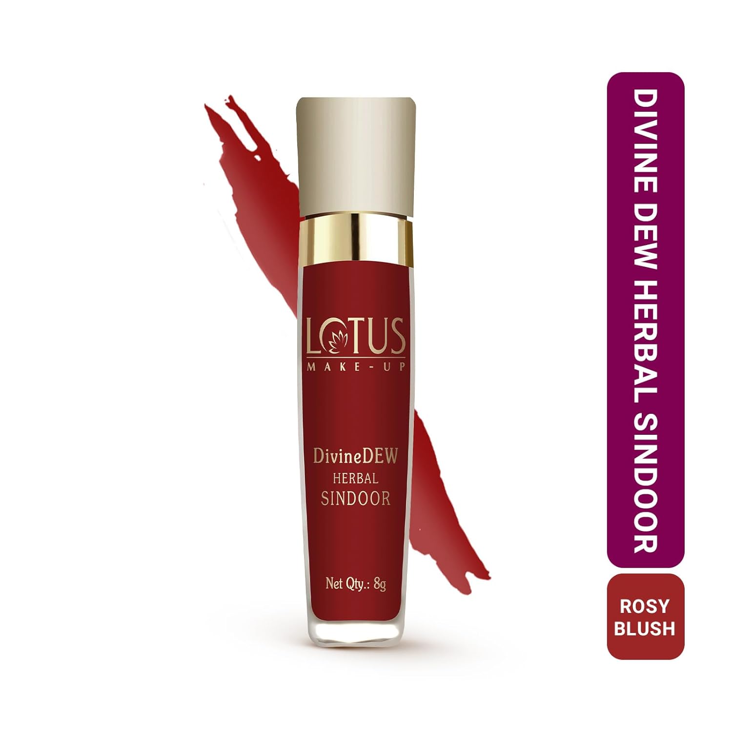 Lotus Make-Up Divine Dew Herbal Sindoor (Rosy Blush (Maroon - 20M), 8 g (Pack of 1)) - Image 2