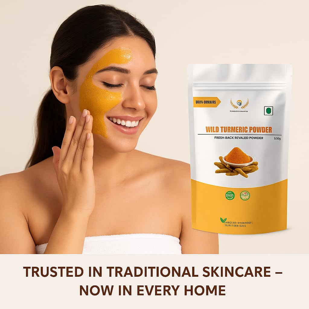RAINTECH HERBALS Wild Turmeric Powder (Kasthuri Manjal) for Glowing Skin u2013 50g |Curcuma Aromatica | Natural Face Pack for Tan Removal, Pimples & Pigmentation - Image 4