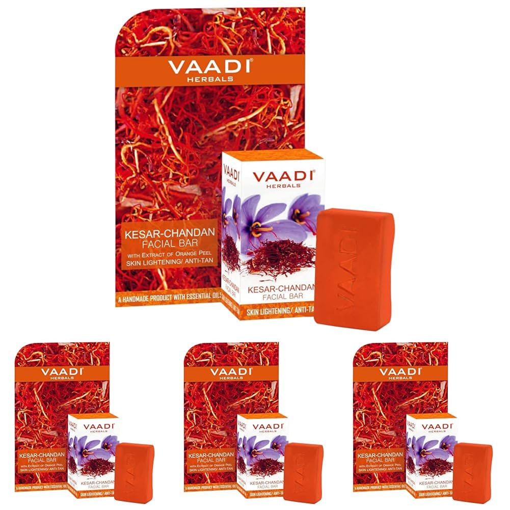Vaadi Herbals Kesar Chandan Facial Bar with Extract Orange Peel, 25g - Image 7