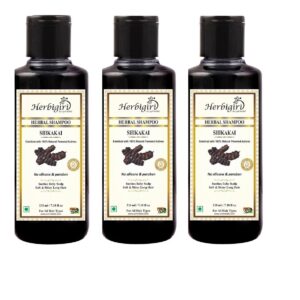 Herbigiri Herbal Pure & Natural Shikakai shampoo l For Damage Repair (Pack Of 3) (630Ml)