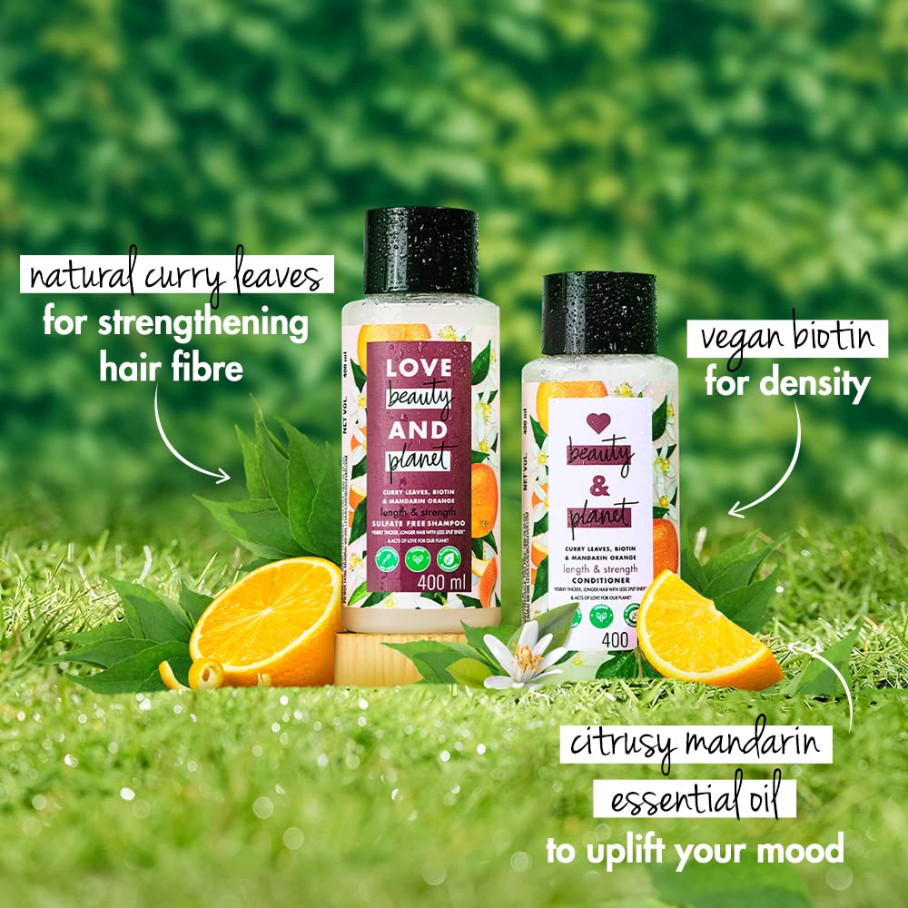Love Beauty & Planet Curry Leaves|| Biotin & Mandarin Paraben & Sulfate Free Shampoo for long & strong hair|| 400ml - Image 3