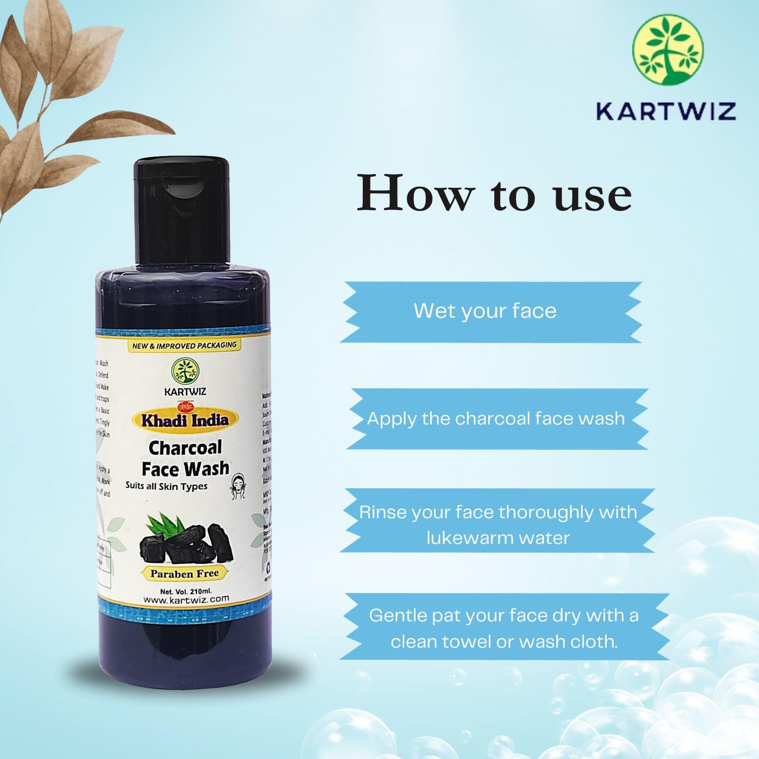 Herbigiri Natural Herbal Activated Charcoal Face Wash 210Ml - Image 4