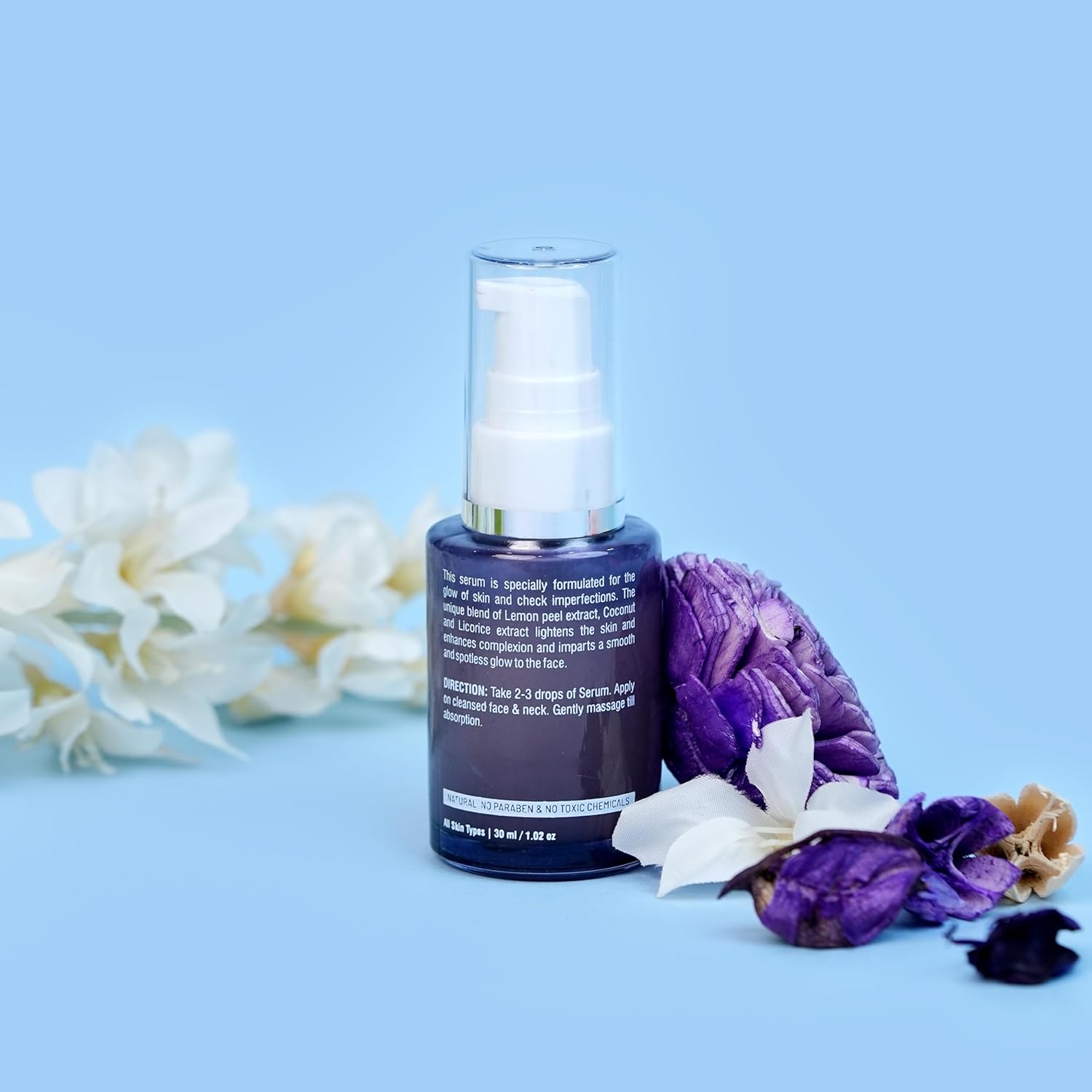 Oshea Herbals Glopure Lightening Face Serum For Normal Skin Type | Hydrates, Lightens & Evens Skin Tone | Enriched with Lemon Peel & Liquorice Extracts - 30ml (Pack of 2) - Image 7