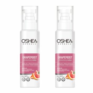 Oshea Herbals GrapeMoist Moisturising Lotion for Normal to Oily Skin Type Balances Oil Production & Hydrates Skin with Smooth Complexion Enriched with Grapefruit & Aloe vera Extracts (Pack of 2)