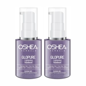Oshea Herbals Glopure Lightening Face Serum For Normal Skin Type | Hydrates, Lightens & Evens Skin Tone | Enriched with Lemon Peel & Liquorice Extracts - 30ml (Pack of 2)