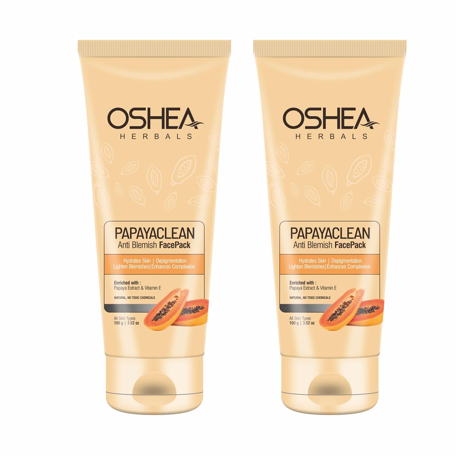 Oshea Herbals Papayaclean Anti Blemish Face Pack for All Skin Types | Hydrates Skin & Lightens Blemishes | Enriched with Papaya Extract & Vitamin E - 100g - Image 9