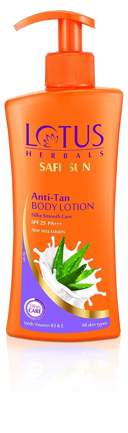 Lotus Herbals Safe Sun Anti Tan Body Lotion SPF 25 PA+++| with Aloe extracts| Suitable for all skin types| Moisturising, broad spectrum protection| 250ml - Image 7