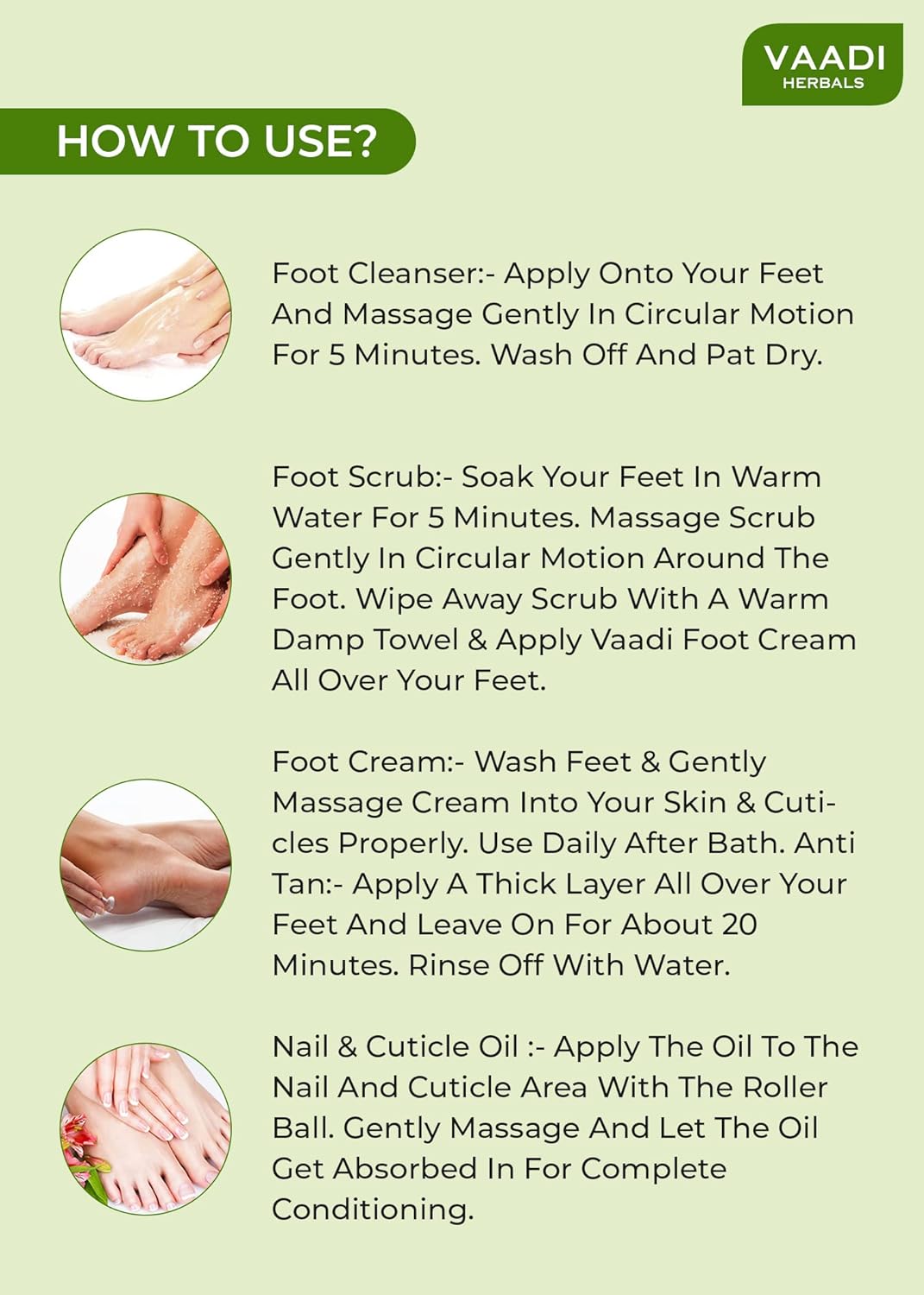 Vaadi Herbals Soothing And Refreshing Pedicure Manicure Spa Kit, 135g - Image 3