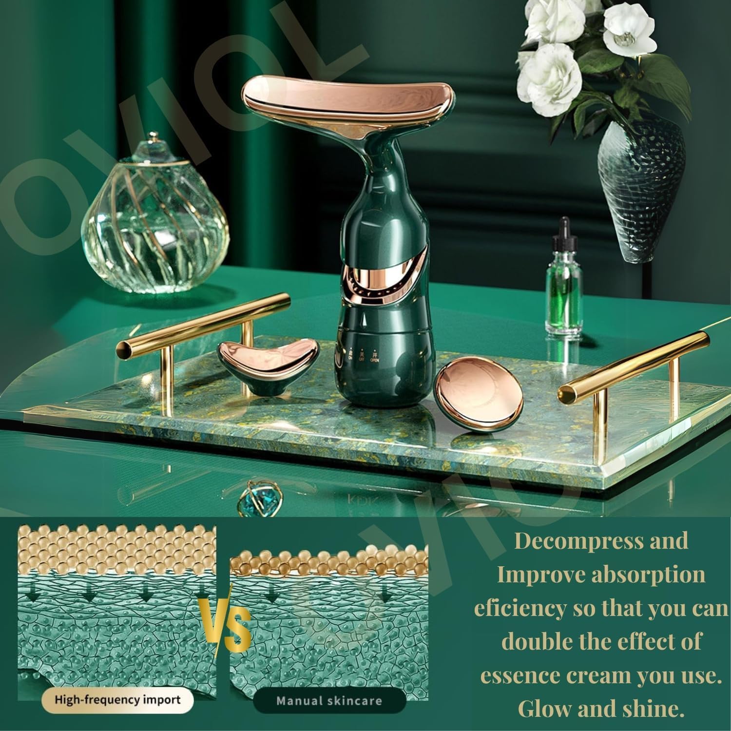 Whixant Face Beauty Device, 3 in 1 Anti Wrinkles Face Neck Eyes Skincare Instrument, Face Sculpting Tool Multifunctional Neck Face Beauty Device, Vibration Facial Beauty Device for Skin Care - Image 9