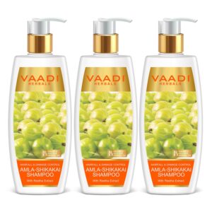 Vaadi Herbals Hair fall and Damage Control Amla Shikakai Shampoo, 350ml (Pack of 3)