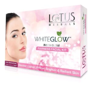 Lotus Herbals Whiteglow Insta Glow 1 Facial Kit for Cleansing, Whitening, Smoothing For Radiant Glowing Skin Natural Ingredients 40g