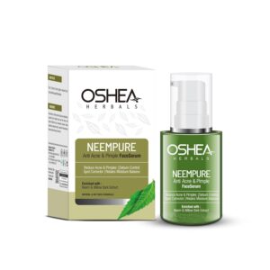 Oshea Herbals Neempure Anti Acne & Pimple Face Serum for Acne Prone Skin | Reduces Acne, Pimples & Controls Sebum with Retained Moisture Balance | Enriched with Neem & Willow Bark Extract 30 ml