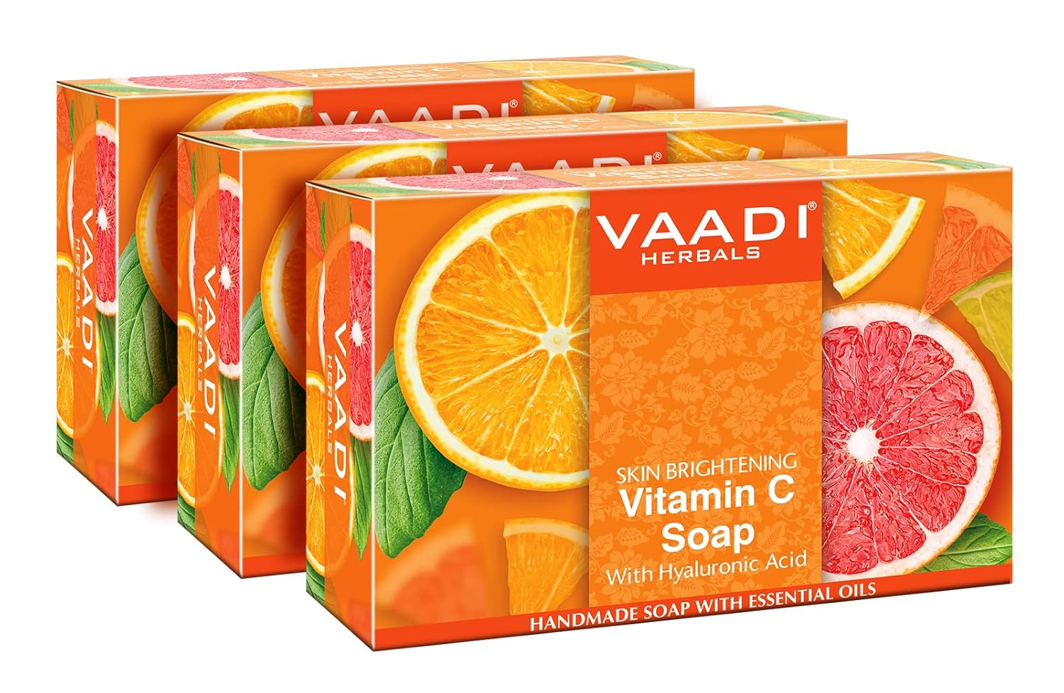 Vaadi Herbals Vitamin C Face & Body Soap | Extracts of Natural Ingredients | For Skin Brightening, Anti-Ageing Effect (75 gms X 6) - Image 9