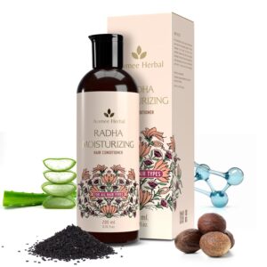 AVIMEE HERBAL Radha Moisturizing Hair Conditioner With Hyaluronic Acid | 24 Hrs Deep Hydration & Nourishment, Repairs Dry & Damaged Hair | For Men & Women | 200 Ml, Vanilla, 1 Count