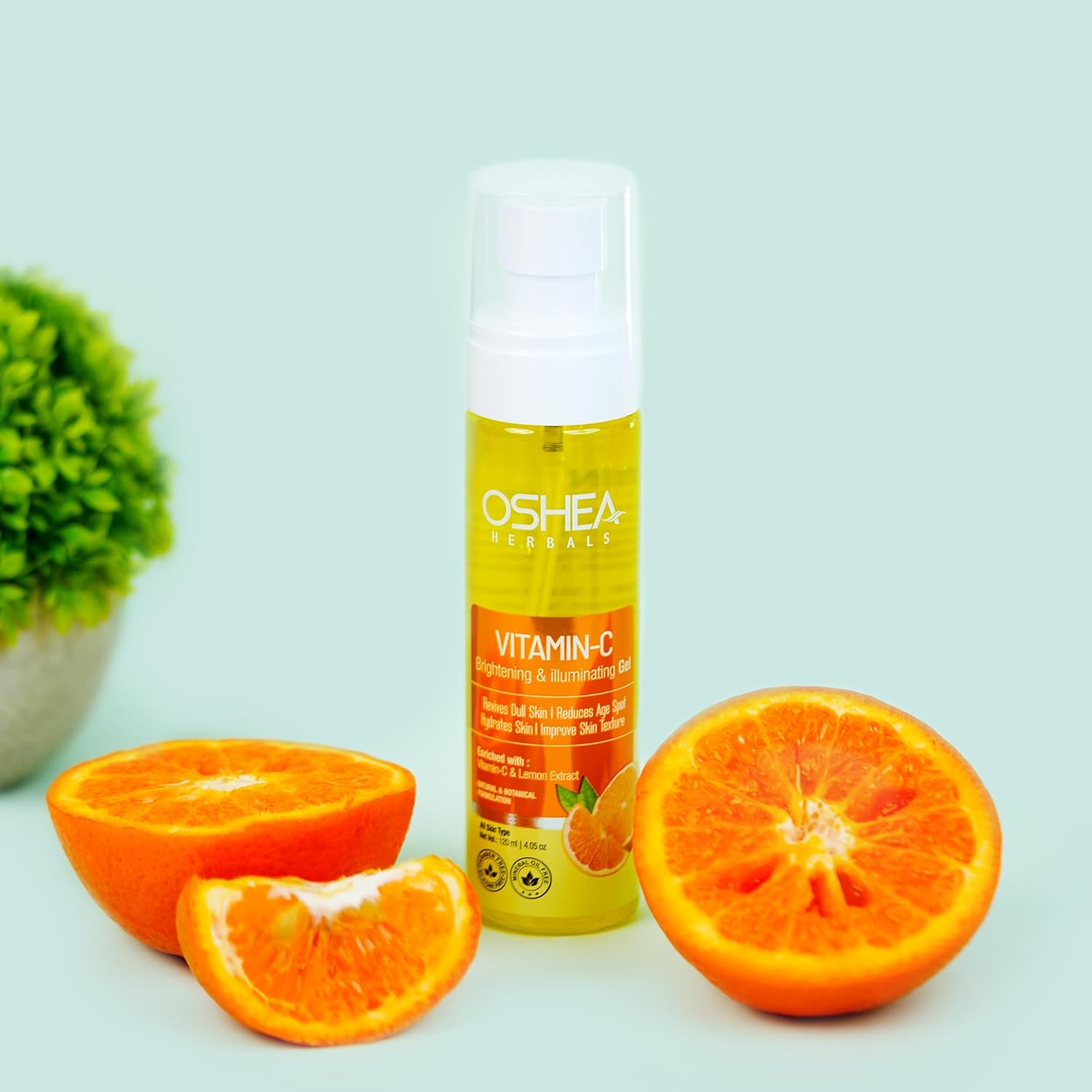 Oshea Herbals Vitamin C Brightening Face Gel for All Skin Types | Hydrates, Improves Texture, Reduces Age Spots & Dull Skin | Enriched with Vitamin C & Lemon Extract (Pack of 2) 120ml - Image 6