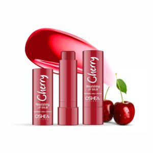 Oshea Herbals Nourishing Cherry Lip Balm for Men & Women with SPF 15 | Instant Hydration, Relieves Dry & Chapped Lips | Enriched with Shea Butter & Castor Oil (Pack of 2) 4.5 g