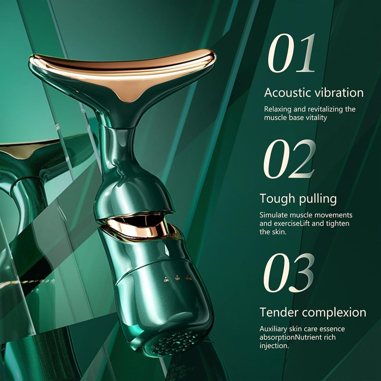 Whixant Face Beauty Device, 3 in 1 Anti Wrinkles Face Neck Eyes Skincare Instrument, Face Sculpting Tool Multifunctional Neck Face Beauty Device, Vibration Facial Beauty Device for Skin Care - Image 2