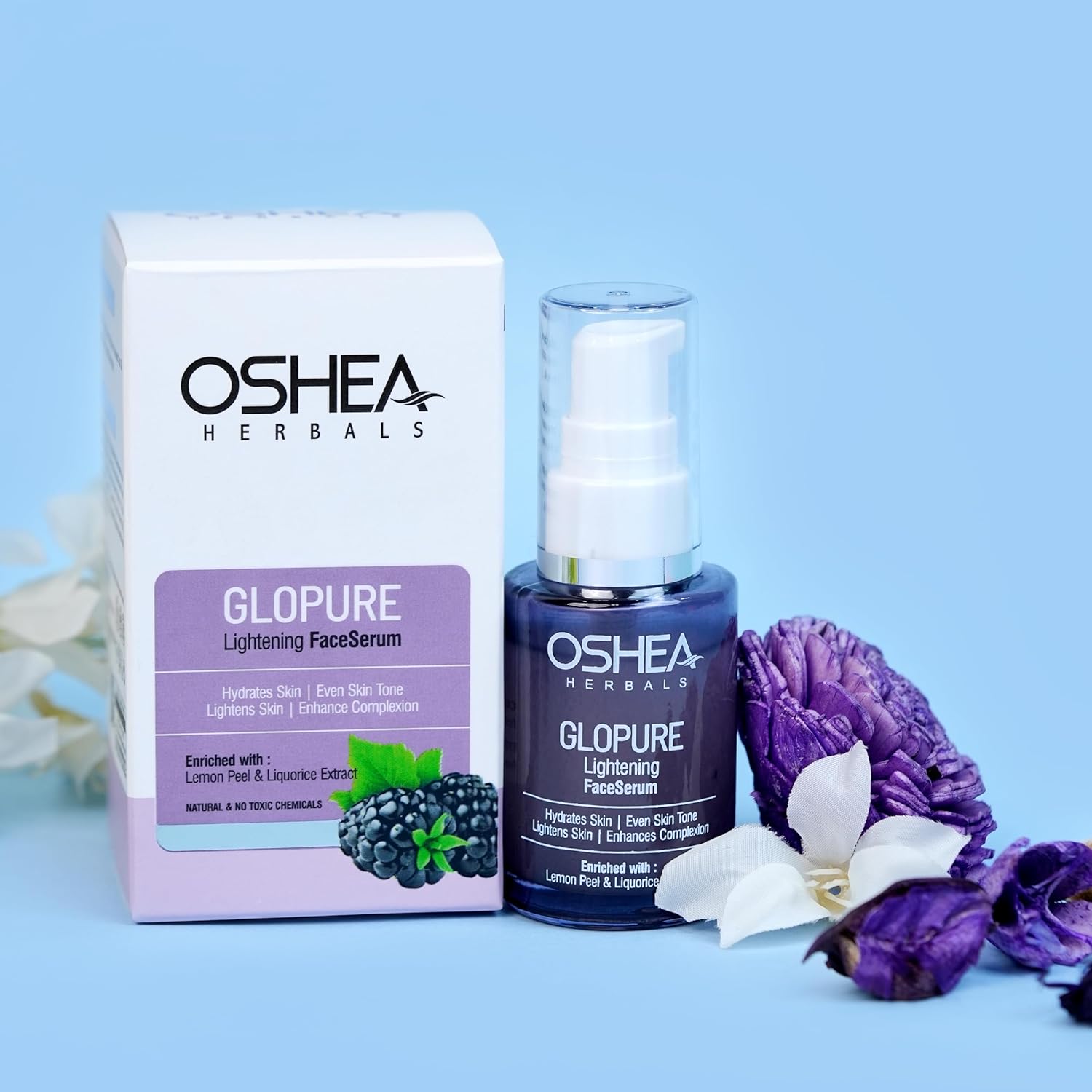 Oshea Herbals Glopure Lightening Face Serum For Normal Skin Type | Hydrates, Lightens & Evens Skin Tone | Enriched with Lemon Peel & Liquorice Extracts - 30ml (Pack of 2) - Image 6