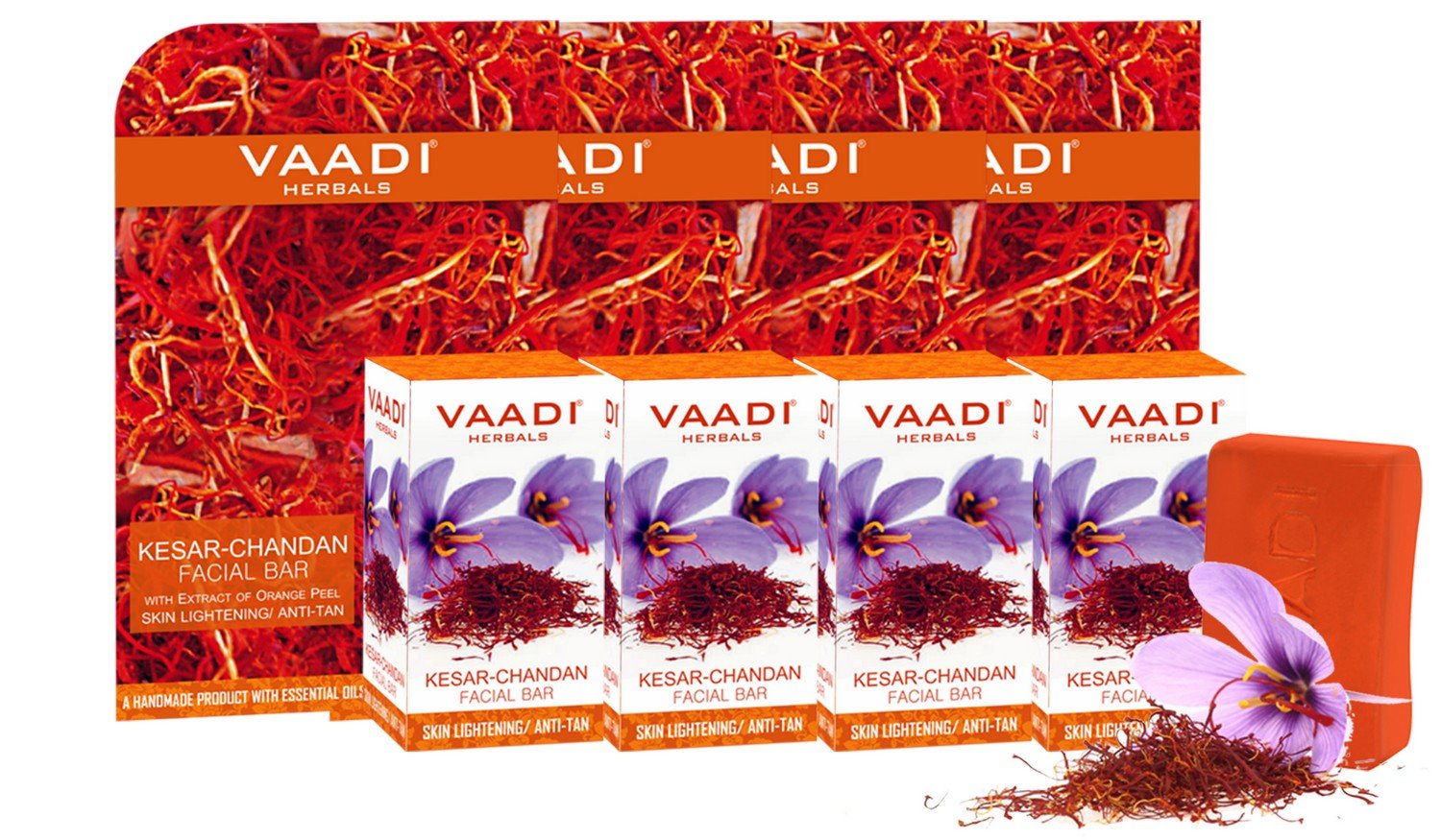 Vaadi Herbals Kesar Chandan Facial Bar with Extract Orange Peel, 25g - Image 5
