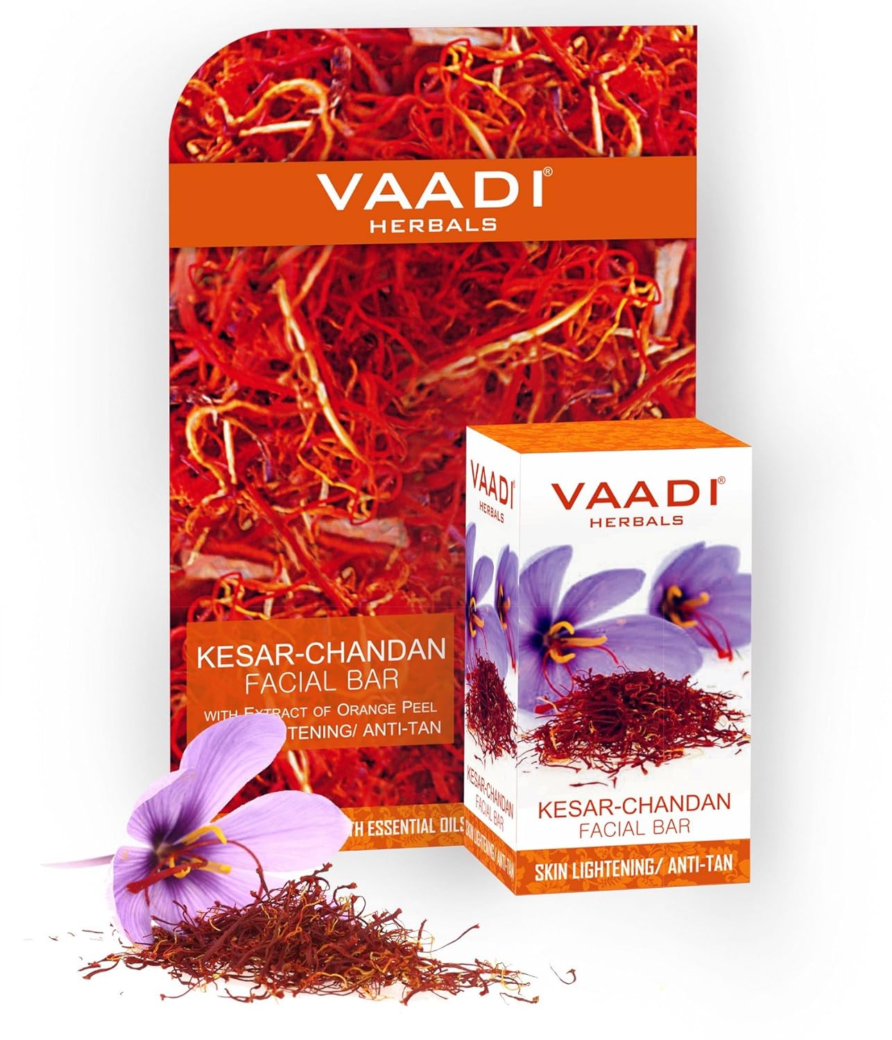 Vaadi Herbals Kesar Chandan Facial Bar with Extract Orange Peel, 25g - Image 2