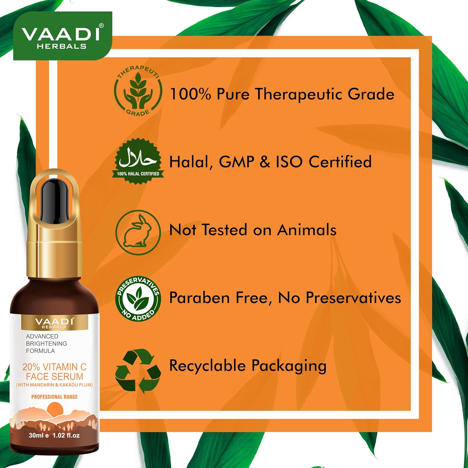 Vaadi Herbals 20% Vitamin C Face Serum With Advanced Brightening Formula - Image 7