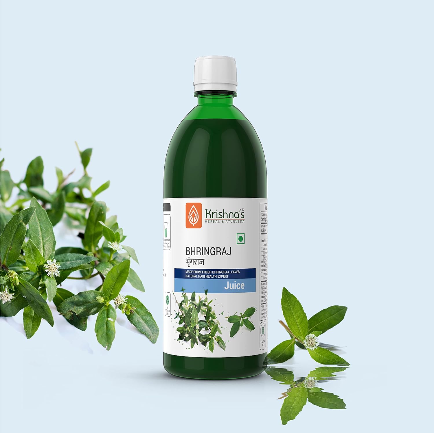 KRISHNA'S HERBAL & AYURVEDA Bhringraj Juice-500 Ml(Pack Of 1)|Preservative Free|Nourishes Hair And Improves Hair Growth - Image 4