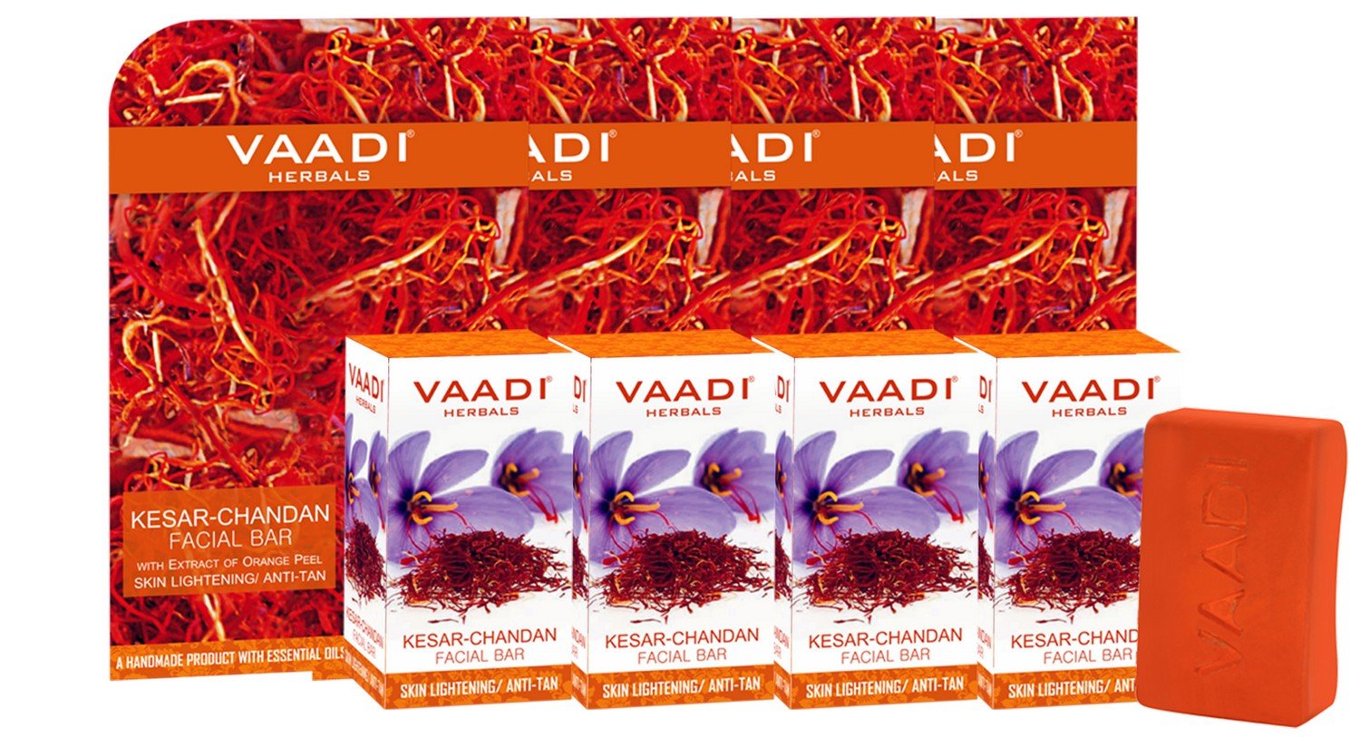 Vaadi Herbals Kesar Chandan Facial Bar with Extract Orange Peel, 25g - Image 4