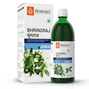 KRISHNA'S HERBAL & AYURVEDA Bhringraj Juice-500 Ml(Pack Of 1)|Preservative Free|Nourishes Hair And Improves Hair Growth
