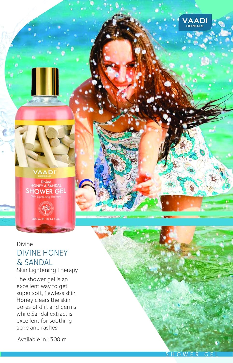 Vaadi Herbals Divine Shower Gel, Honey and Sandal, 300g (Pack of 2) - Image 9