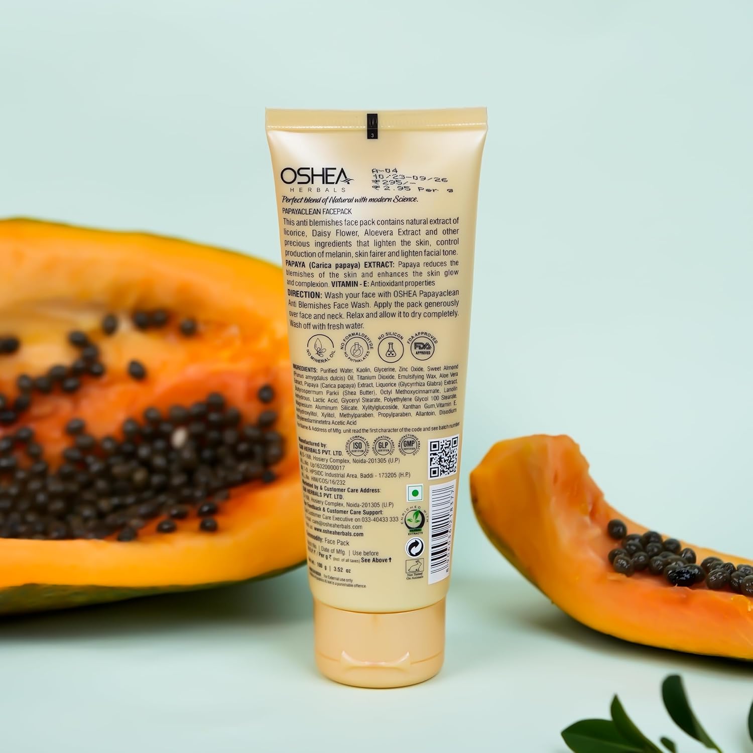 Oshea Herbals Papayaclean Anti Blemish Face Pack for All Skin Types | Hydrates Skin & Lightens Blemishes | Enriched with Papaya Extract & Vitamin E - 100g - Image 7